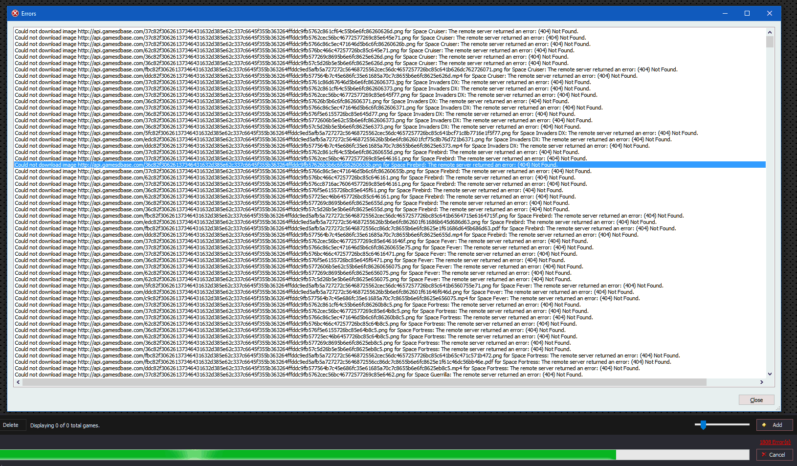 Errors while importing MAME ROM collection.png